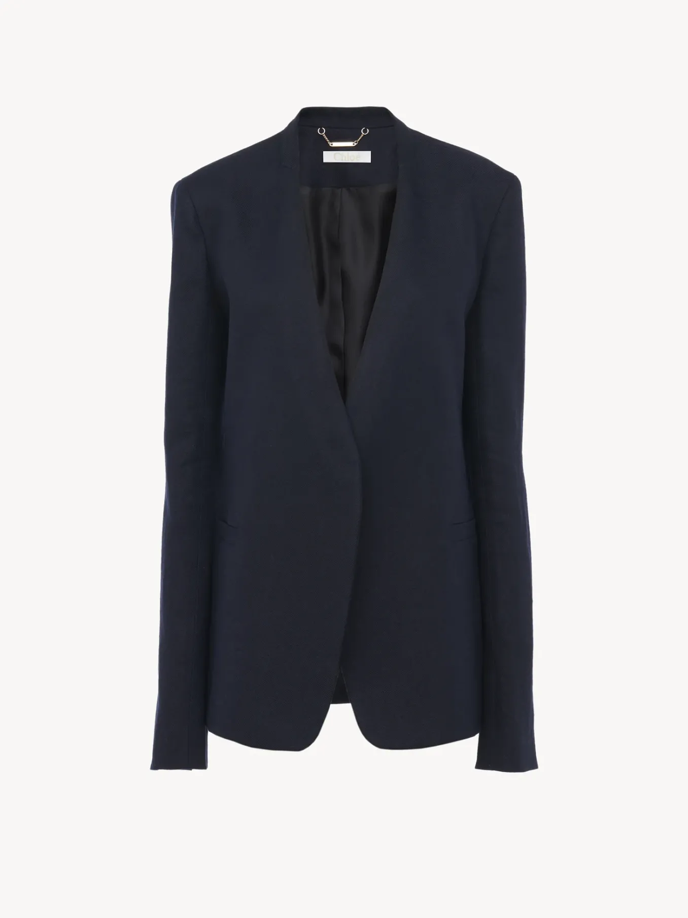 Vestes-Chloé Veste Blazer Sans Col Ouverte Abyss Blue