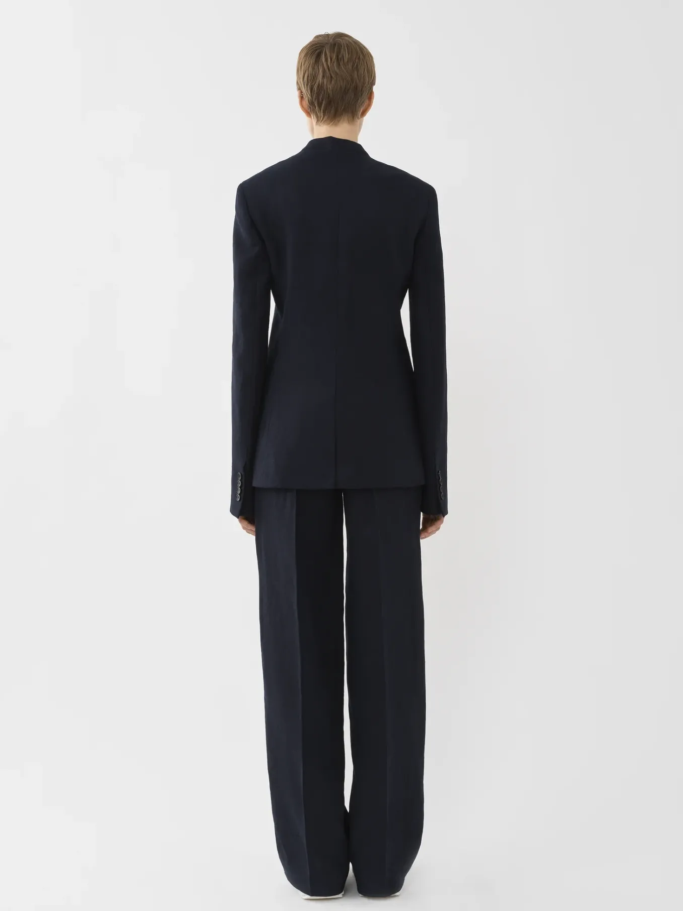 Vestes-Chloé Veste Blazer Sans Col Ouverte Abyss Blue