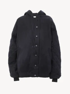 Vêtements-Chloé Veste Bomber A Capuche Ink Navy