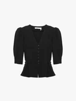 Vêtements-Chloé Veste Boutonnee A Basque Noir
