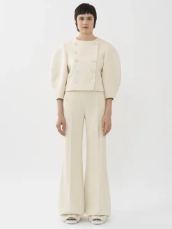 Vestes-Chloé Veste Croisee Manches Boule Coconut Milk