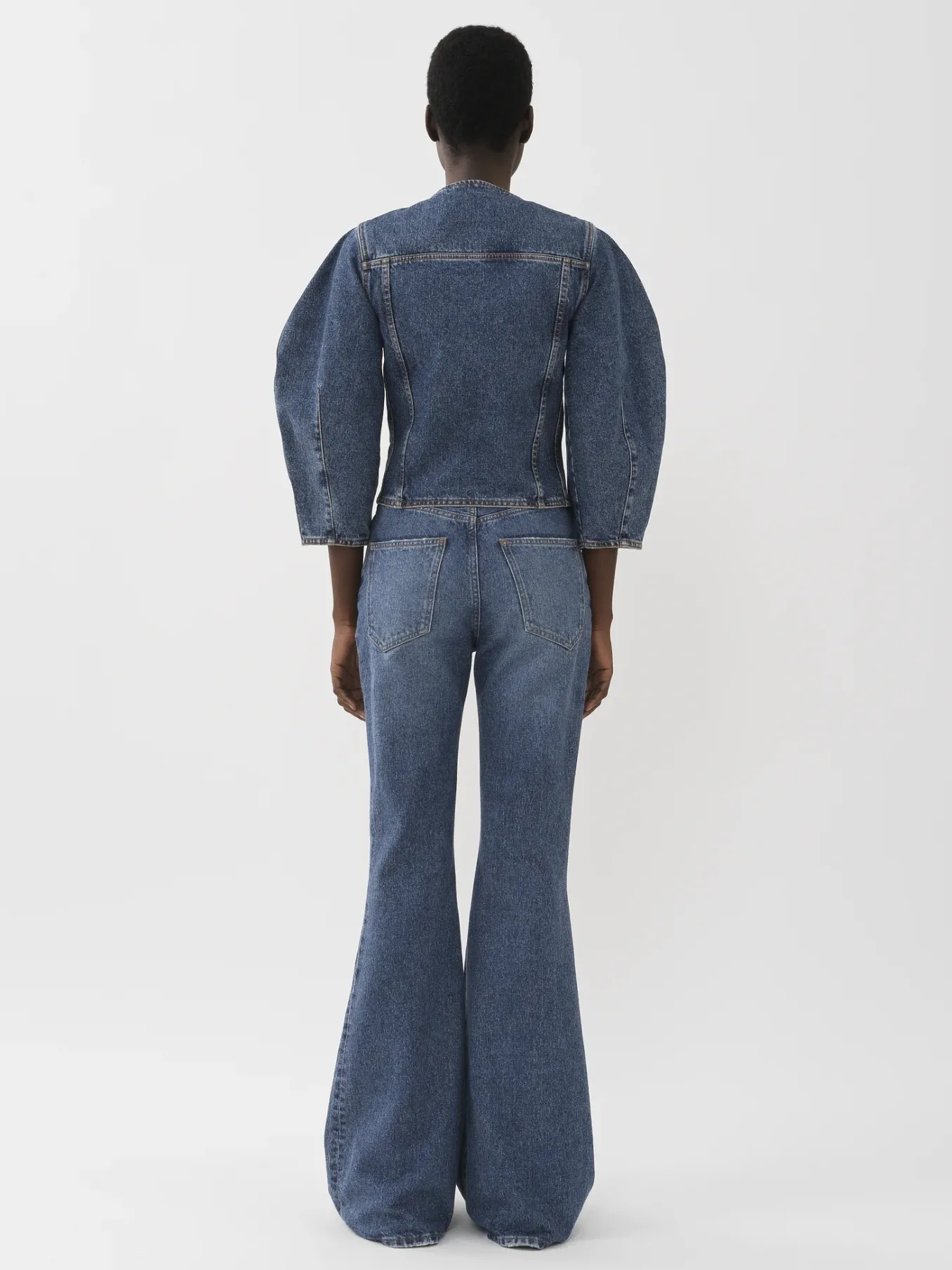Vestes-Chloé Veste Croisee Manches Boule Dusky Blue