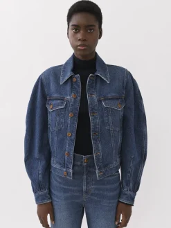Vestes-Chloé Veste Manches Arrondies « Taal » Faded Denim