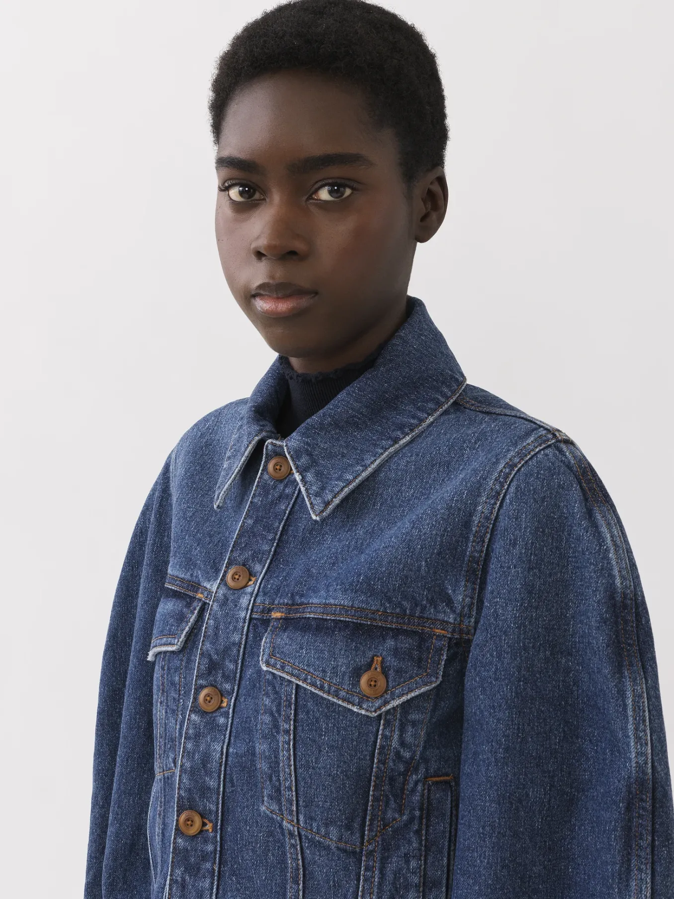 Vestes-Chloé Veste Manches Arrondies « Taal » Faded Denim