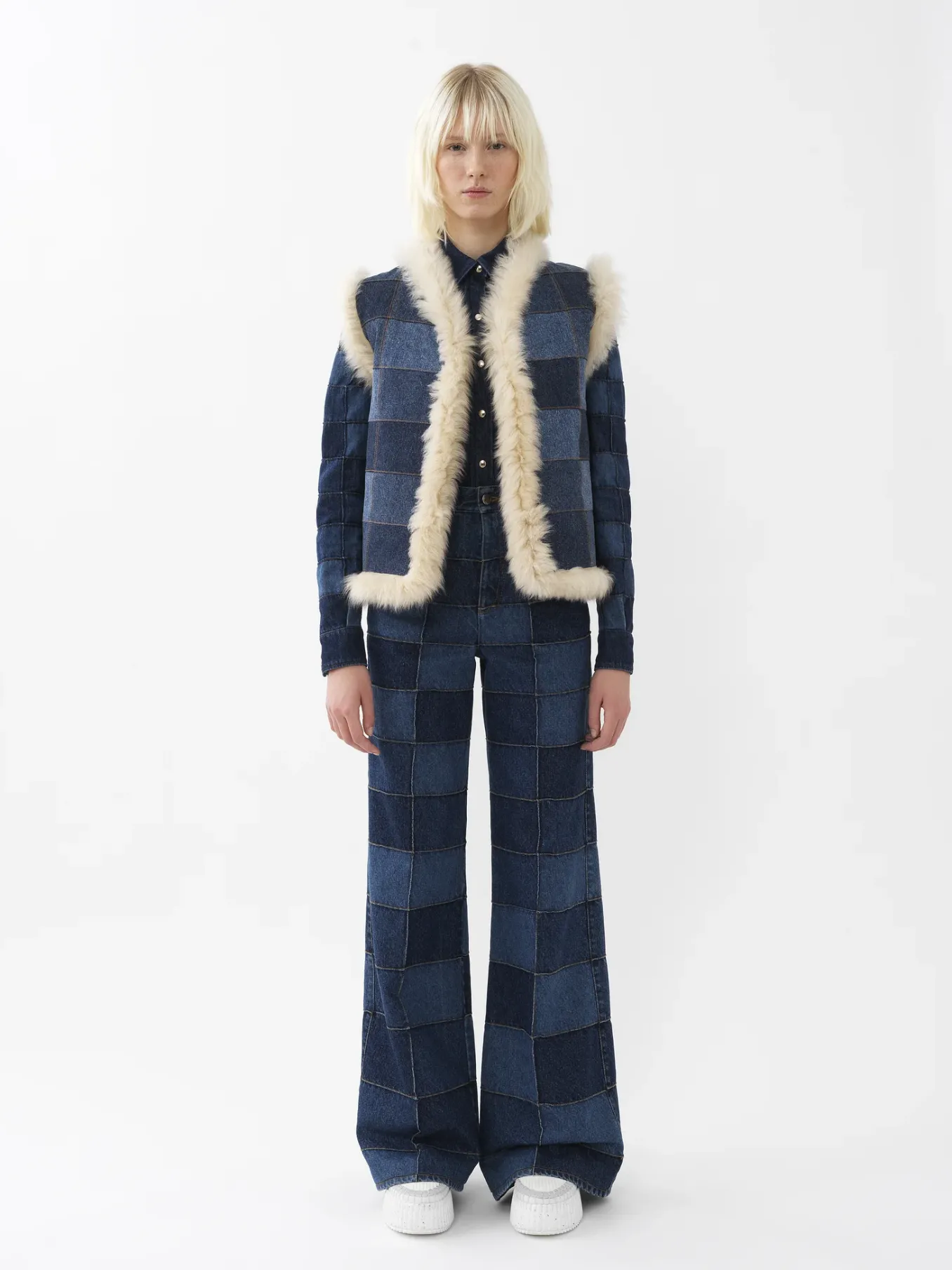 Vestes-Chloé Veste Sans Manches Reversible Iconic Milk