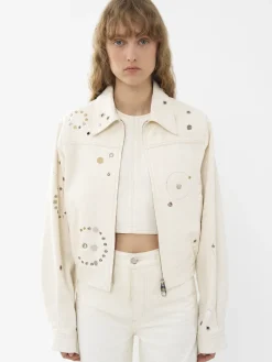 Vestes-Chloé Veste Utilitaire Courte Iconic Milk