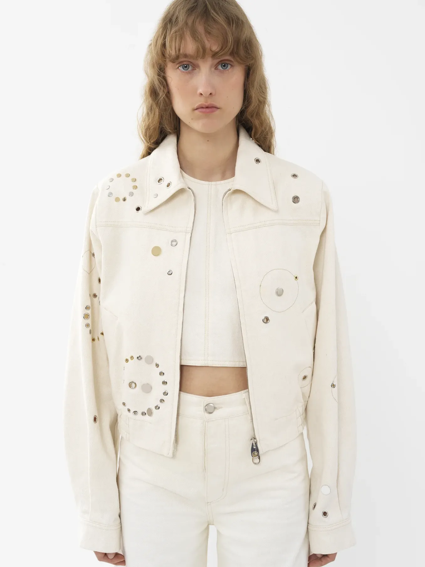 Vestes-Chloé Veste Utilitaire Courte Iconic Milk