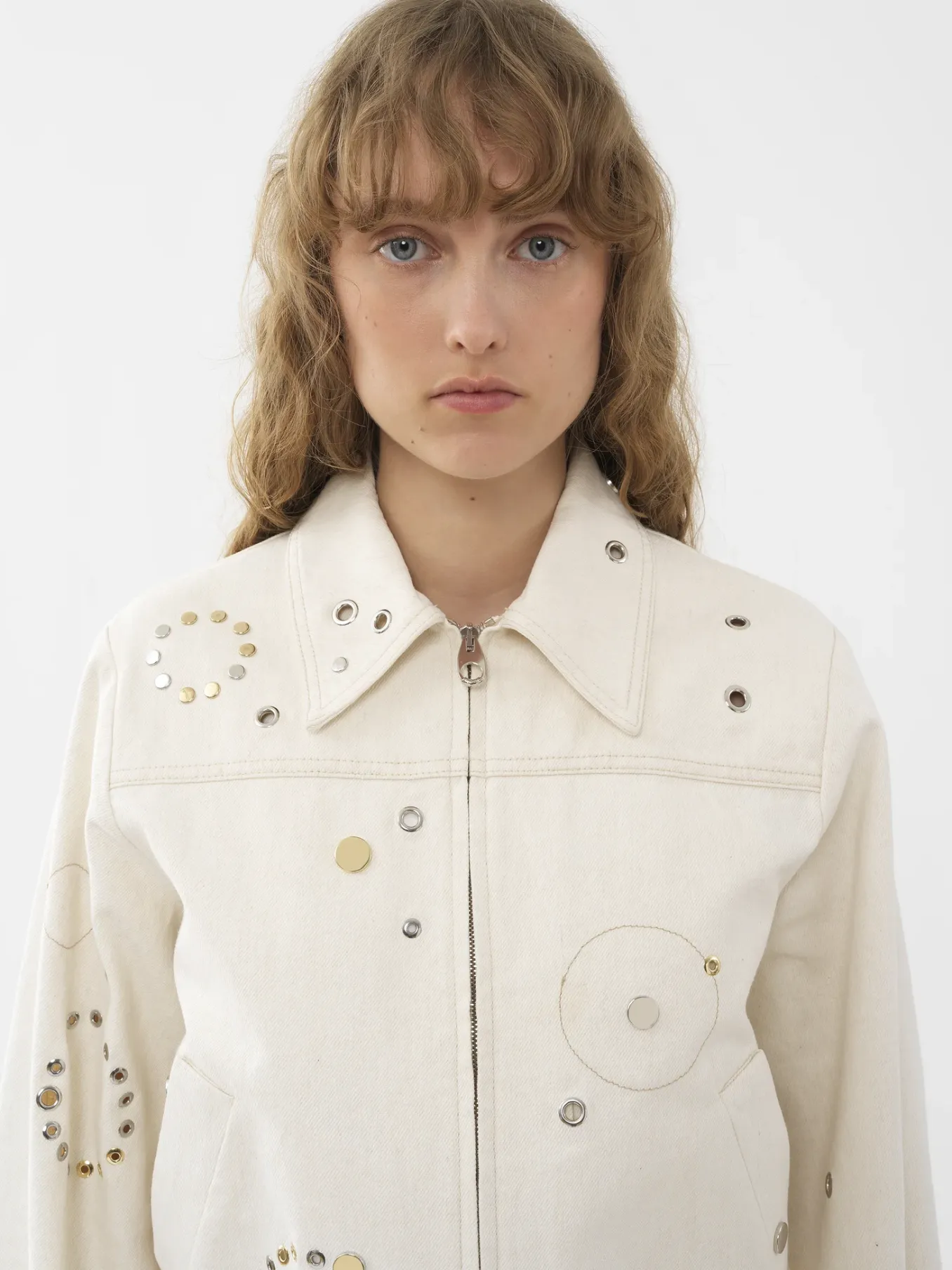 Vestes-Chloé Veste Utilitaire Courte Iconic Milk